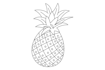 Coloriage Ananas 01 – 10doigts.fr